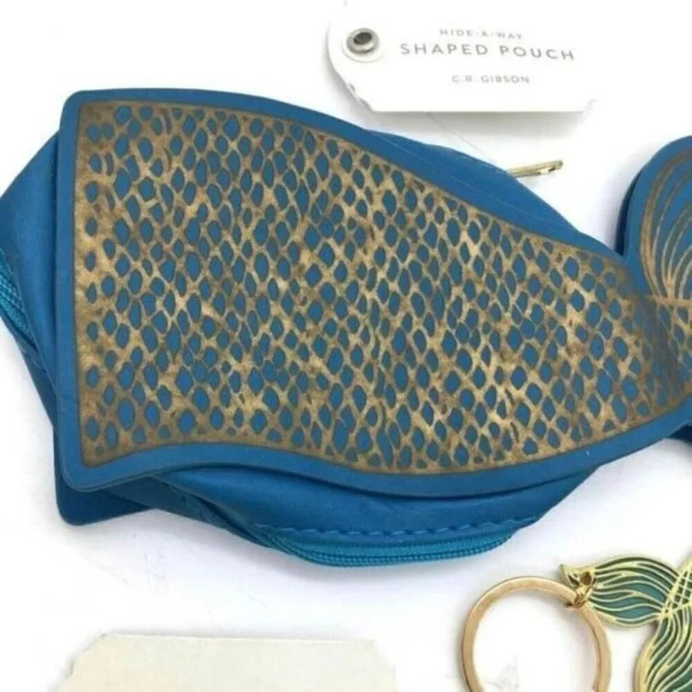 Mermaid Pouch & Matching Mermaid Keychain NEW Gift Set C.R. Gibson